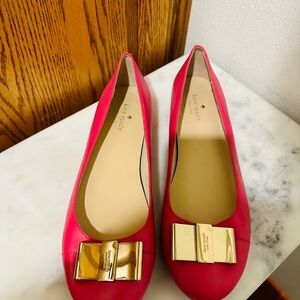 Kate Spade Fuchsia Flats with Gold Accent